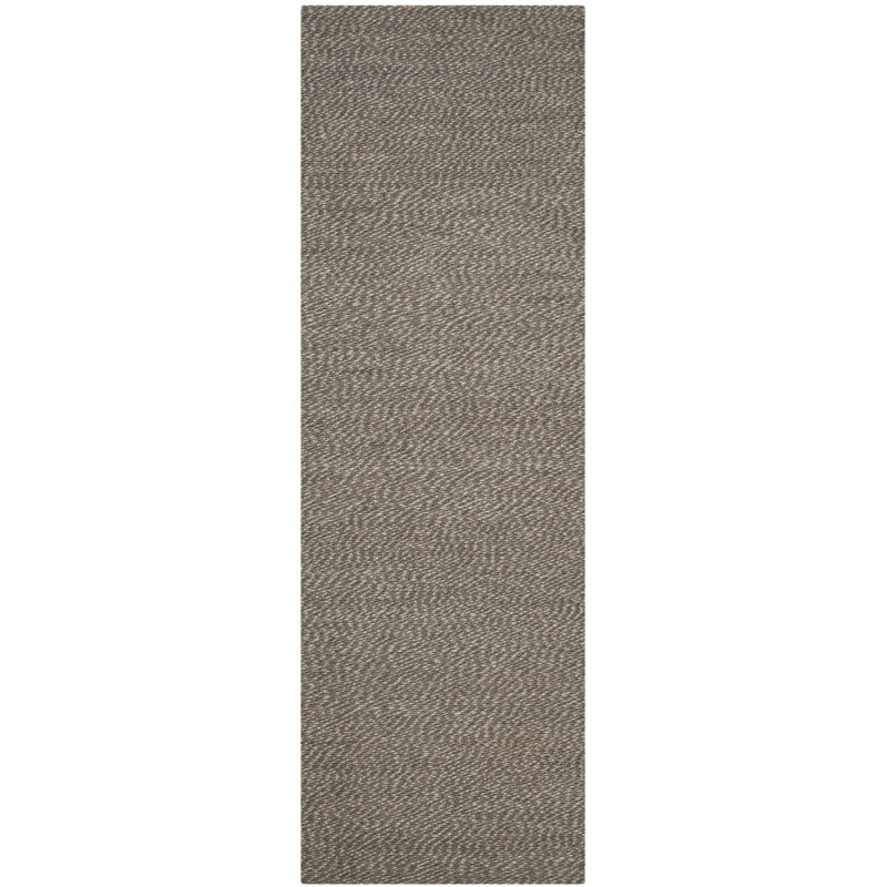 Tapis noir / gris en jute / sisal, Tapis de couloir 2 pi 6 po x 8 pi