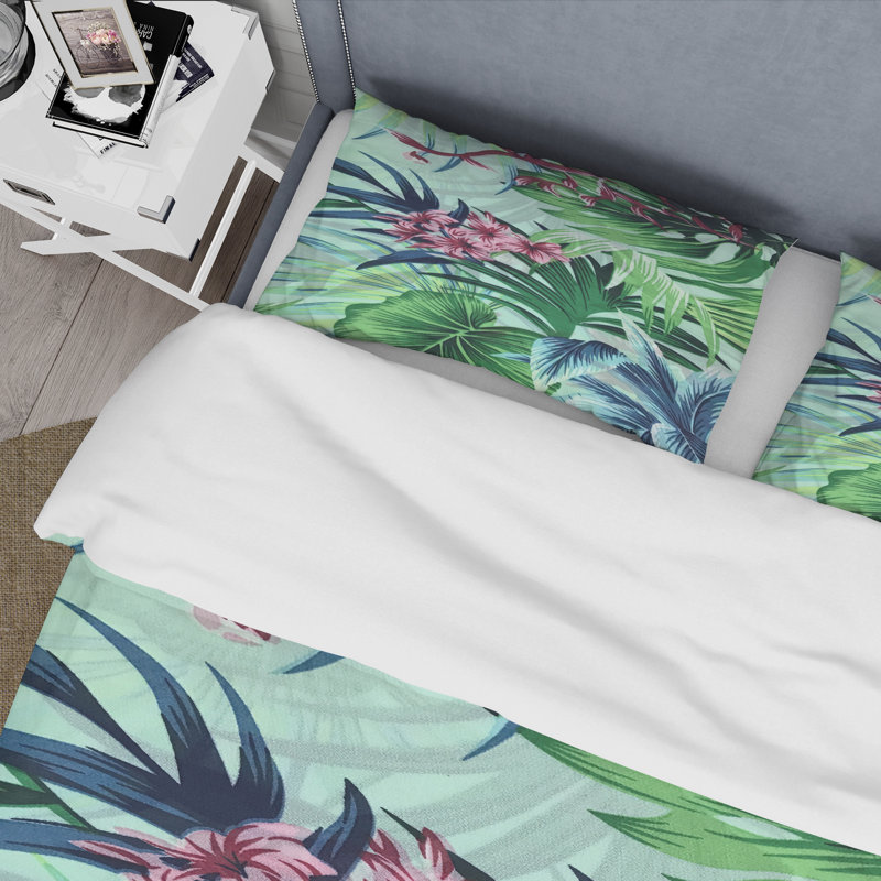 Ensemble de housse de couette Traditional - Tropical Vintage Flowers VII - Microfibre de polyester