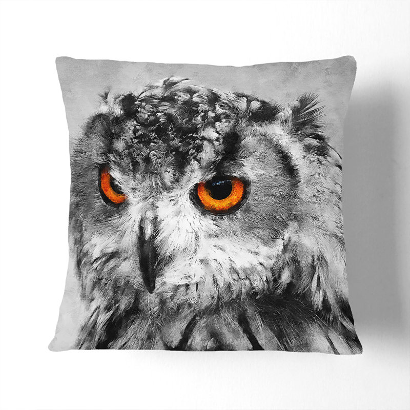 Eyed Owl Cushion with Filling, 40cm H x 40cm W x 15cm D