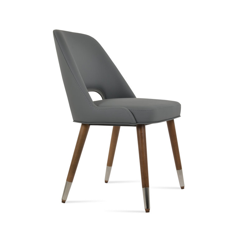Chaise d'appoint en bois Marash, Noyer, Gris