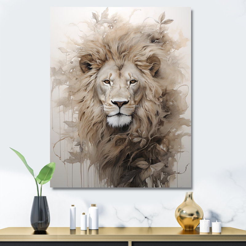 «Powerful Lion S Stare Portrait III», reproduction sur toile, Toile tendue, H 40 po x l 30 po x P 1,5 po
