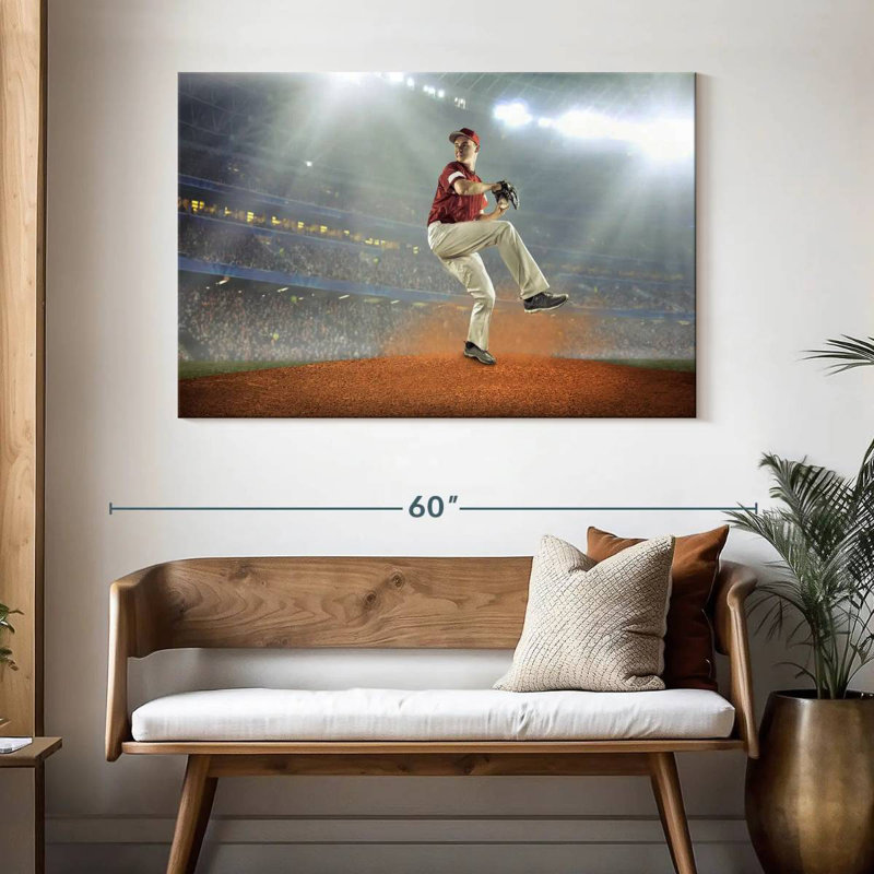 Sireci Baseball Pitcher Stance, 32" H x 48" W