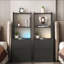 Table de chevet moderne moderne avec station de charge, rangement et veilleuse - noir-983732175