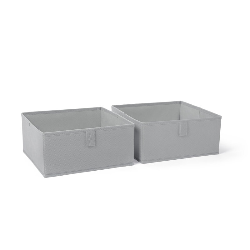 Organisateur de rangement en tissu pliable avec poignées 2 pièces RiverRidge Kids, Grey