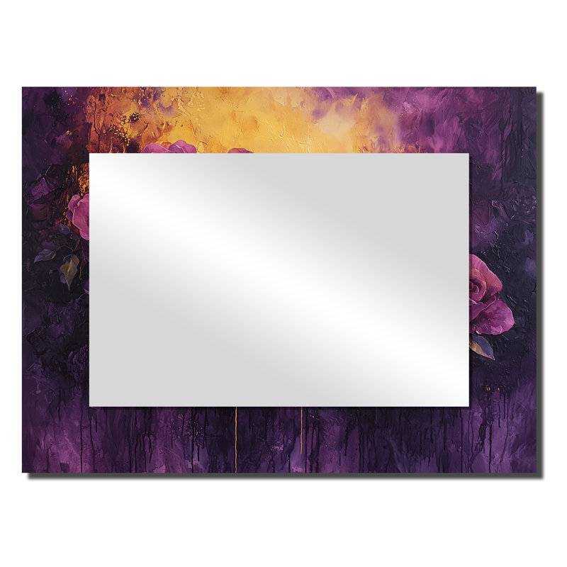 Dreamscape lavande foncé rose Radiance II - miroir de roses pour décoration murale - imprimé sur métal, 24 po x 32 po
