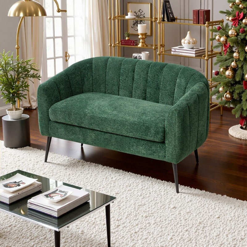 Causeuse en chenille Channel, Vert