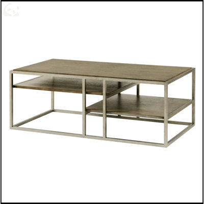 Padena 3-Piece Metal Frame Wood Living Room Coffee Table And 2 Chairside Tables Set -  Latitude Run®, E952AA32F2AF4421AE38C9F6B73CB01F