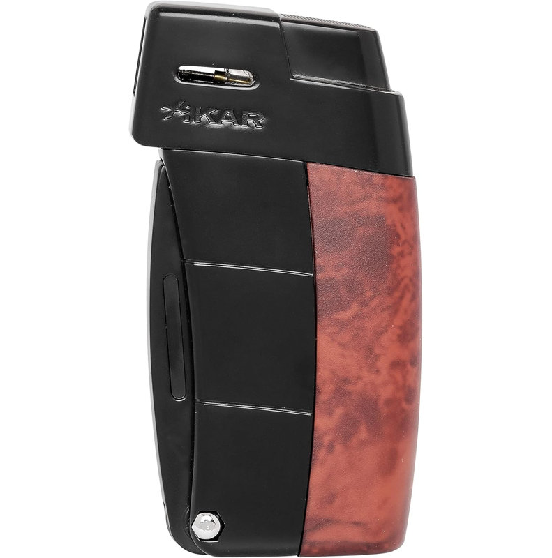 Xikar Resource II Angled Soft Flame Lighter, Black/Brown