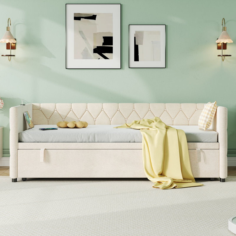 Daybed with Trundle, Beige
