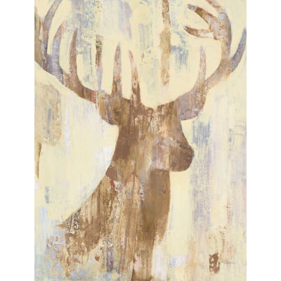 " Golden Antlers I Neutral Grey "