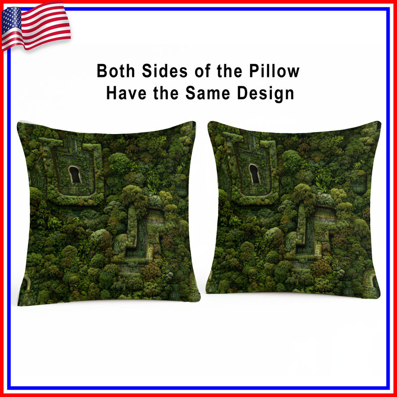 Coussin Jungle, coussins double face nature, 20 x 20 inches