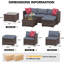 Ensemble de conversation 5 pièces pour patio modulaire en osier brun / gris clair-966544723-966544725