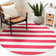 Brookvale Striped Hand-Woven Cotton Red/White Area Rug
