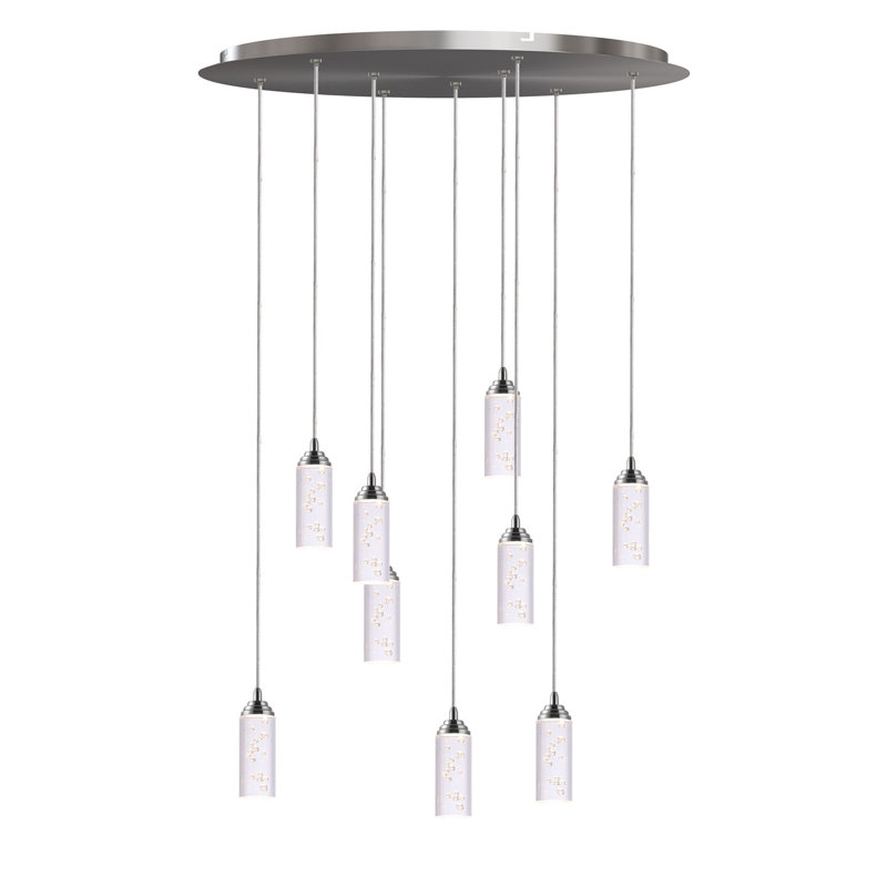 Luminaire suspendu cylindrique à DEL 9 lumières Ardrie, H 4,7 po x l 1,8 po x P 1,8 po