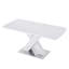 Table de salle à manger rectangulaire moderne, extensible, plateau de table blanc + pied de table en MDF en X avec base en métal
