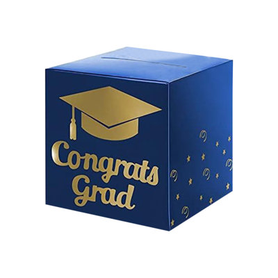 Congrats Grad Card Box Graduation Card Holders Box for Graduation Party Decorations Money Gift Box for High School College Graduation Party Supplies