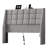 Ergonomic Upholstered Wingback Headboard With USB Charging Station And Storage Pockets, Tufted Linen, Bed Frame Compatible-692882360