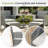 2-Person Wicker Conversation Set with Ottomans and Coffee Table-593081032-593081033