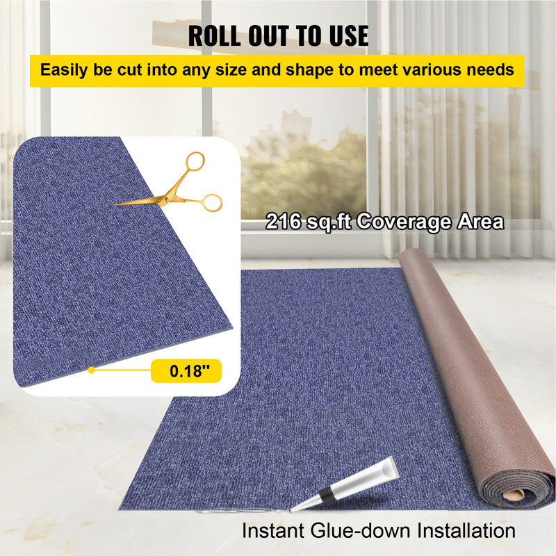 Tapis marin bleu foncé 1,80 m x 11 m, tapis de qualité marine pour bateaux avec envers imperméable, tapis d'extérieur pour terrasse, porche, garage, tapis de couloir antidérapant