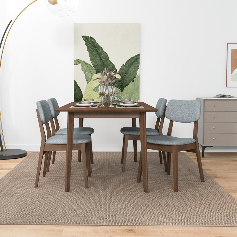 Ensemble de salle à manger en bois d'eucalyptus pour 4 personnes Topps, H 29 po x L 59 po x l 29 po