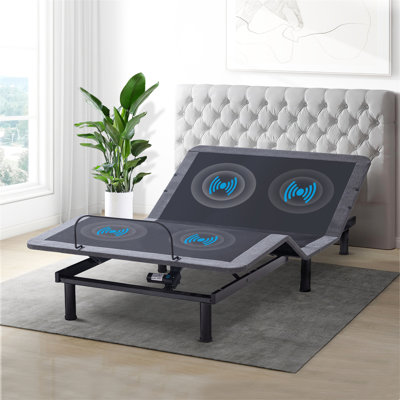  Structure de lit ajustable Zero Gravity avec massage et télécommande sans fil - anti-ronflement, ports USB, lumière DEL