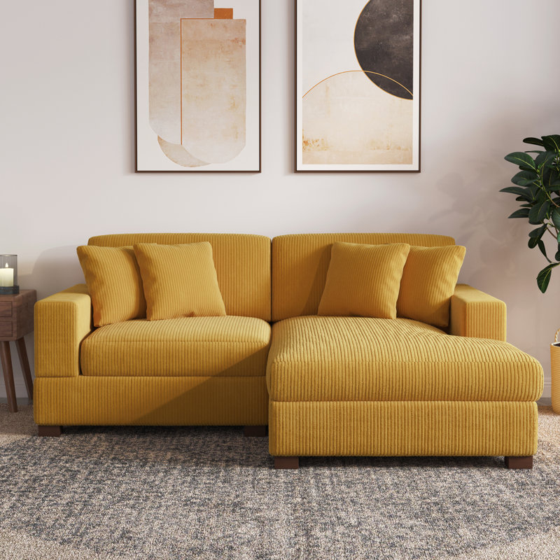 Milbrey Modular Corner Sofa, Orange, Right Hand Facing