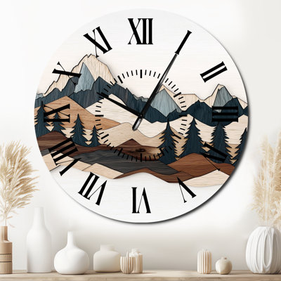 Brown Dancing on the Mountain Horizons - Rustic Metal Wall Clock