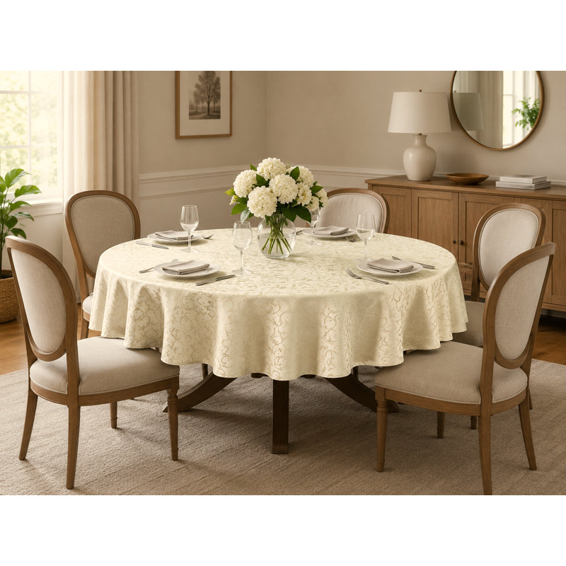 Nappe florale ronde, 60 po x 60 po, Or