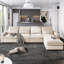 Canapé modulaire en chenille beige avec coussins renforcés à ressorts et méridienne polyvalente en L réversible-1246836745