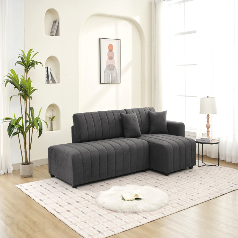 Wool Right Facing Sectional Sofa With Chaise