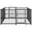 vidaXL Outdoor Dog Playpen Black Steel Pen Durable Pet Enclosure Animal Puppy
