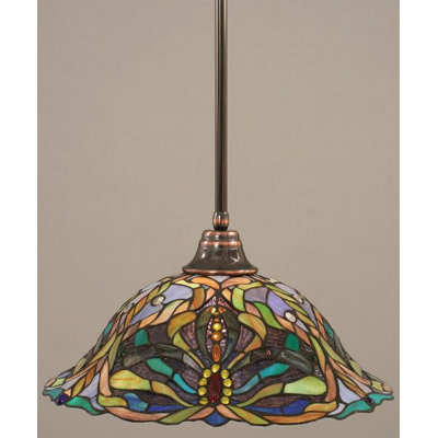 Luminaire suspendu avec tige en verre