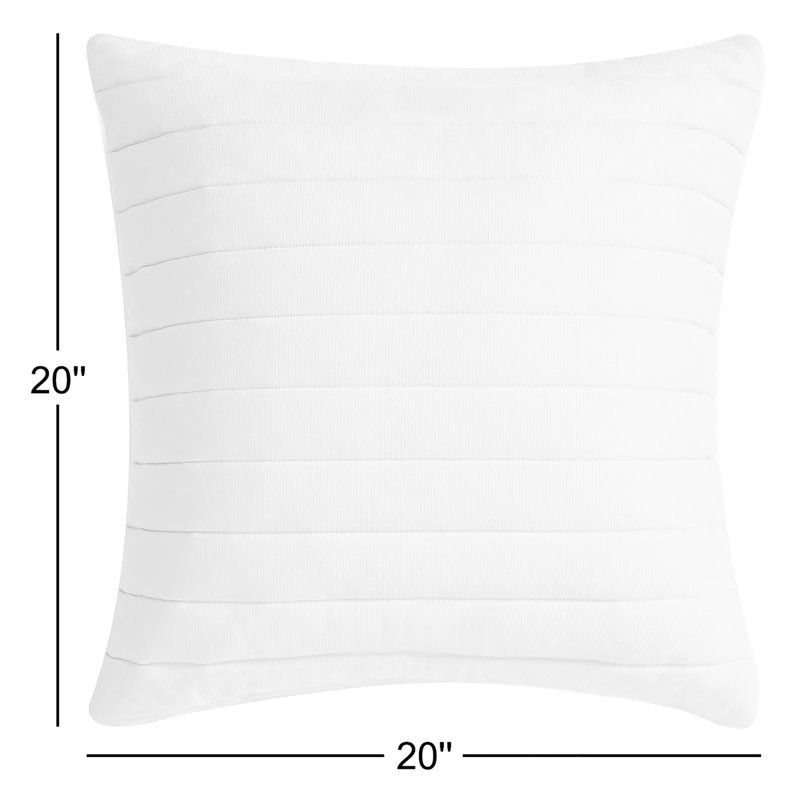 Coussin décoratif carré matelassé de 20 po Valletta, Crème