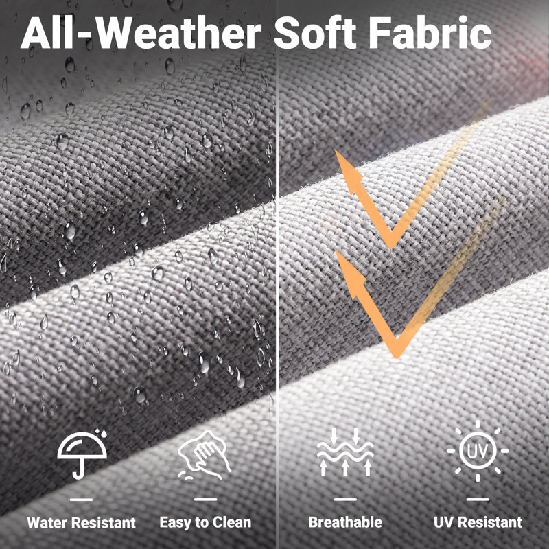 Allcot 3 - Person Wicker Rattan Outdoor Seating Group with Pillows, Cushions and Ottomans, All Weather High Back Conversation Set for Garden Backyard