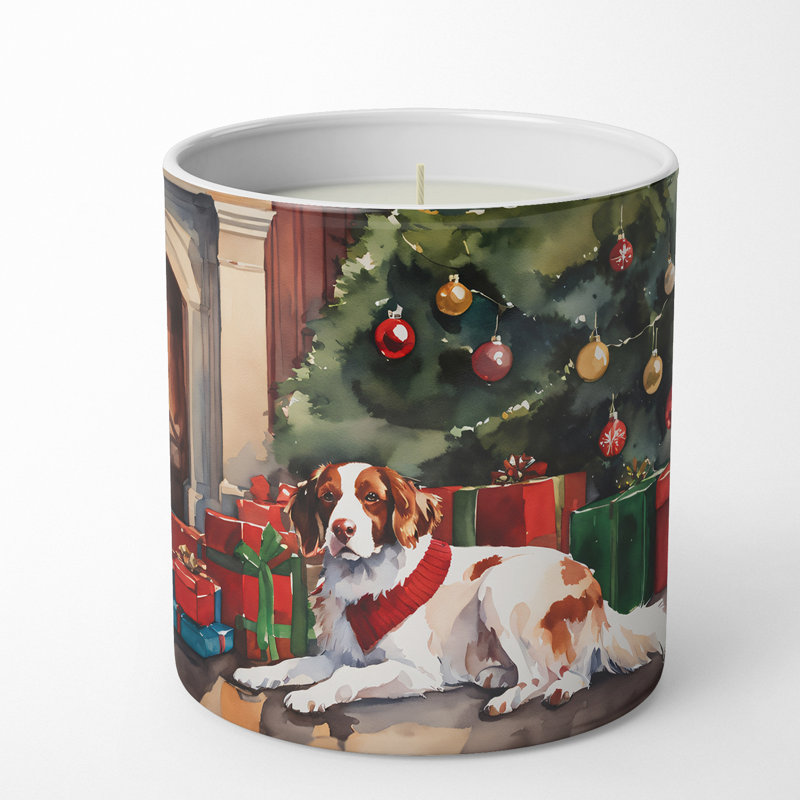Bougie de Noël parfumée avec support en céramique
