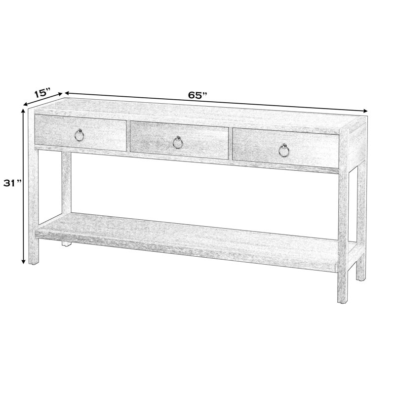 Lark 3 Drawer 65" Console Table, Black