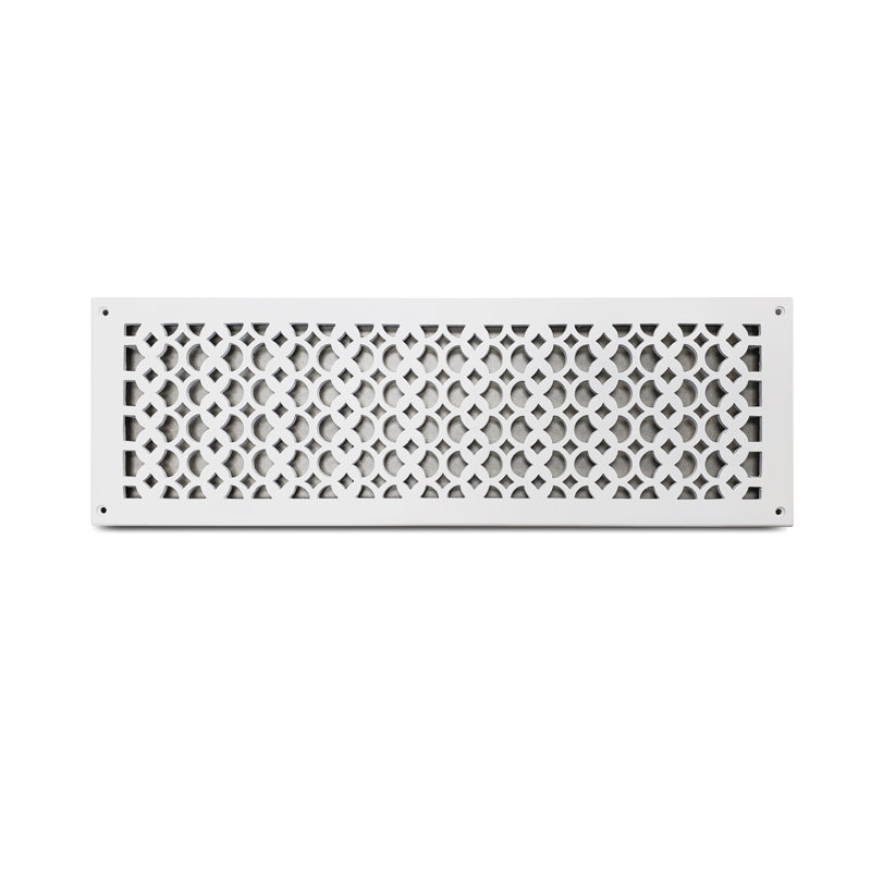 Grille murale en métal, 6" x 28", Blanc
