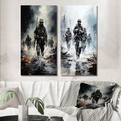 Army D Day Invasion II - Military Wall Decor Set Of 2