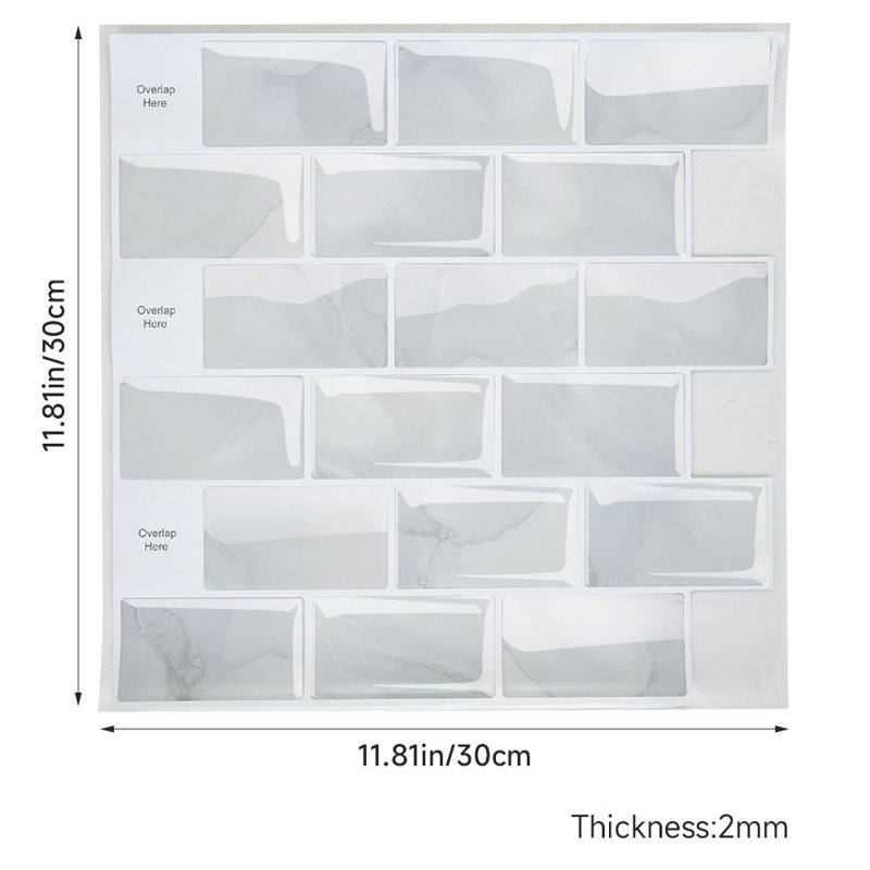 30cm x 30cm Wallpaper Tile, Grey