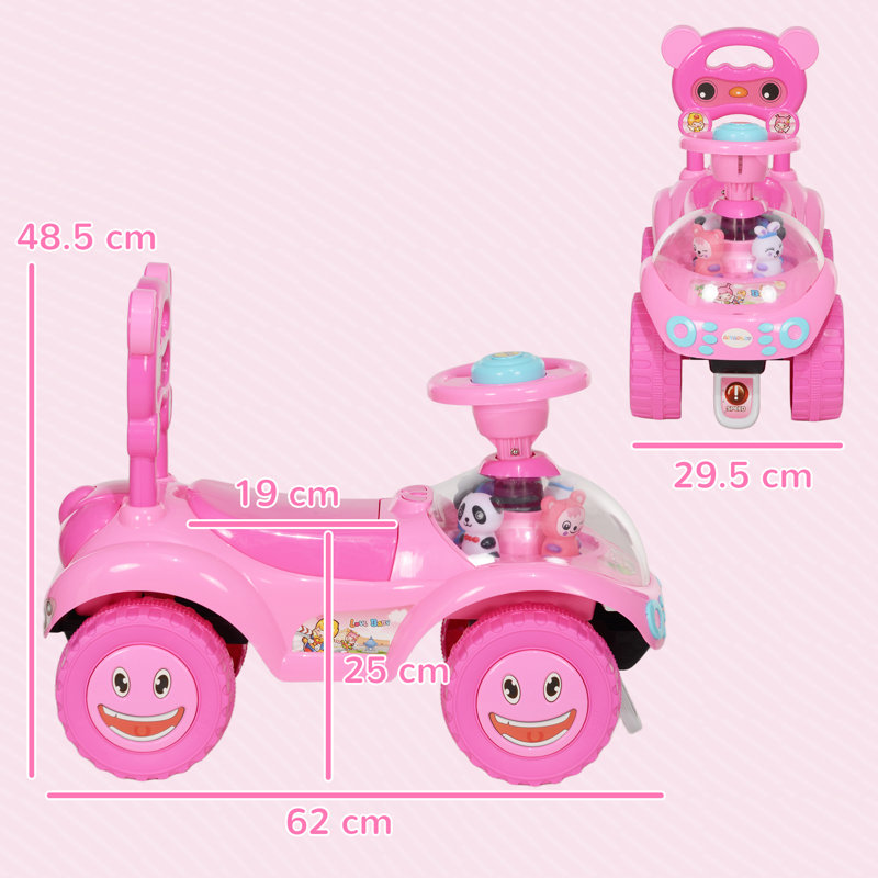 Saimi 17 Stories Push/Pull Ride On, Pink