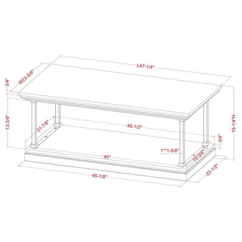 Kiven Single Coffee Table, Dark Oak