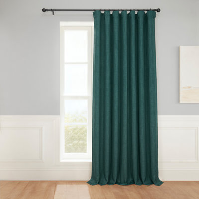 Ottis Faux Linen Room Darkening Curtain Panel