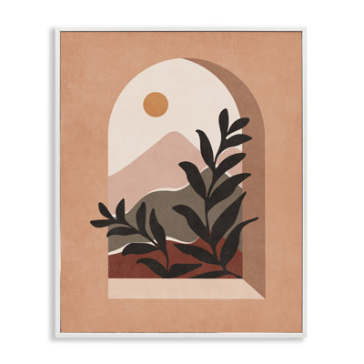 Terracotta Boho Window Gray Framed Giclee Art by Nataly White