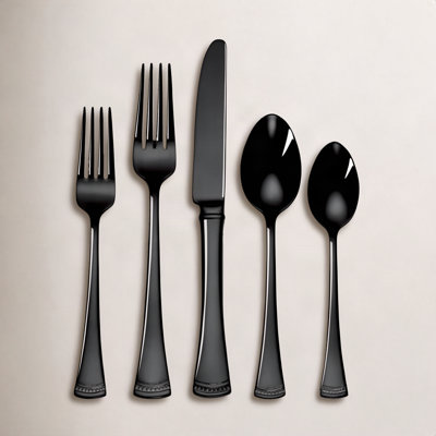 Portola Black Flatware Set - Service for 4