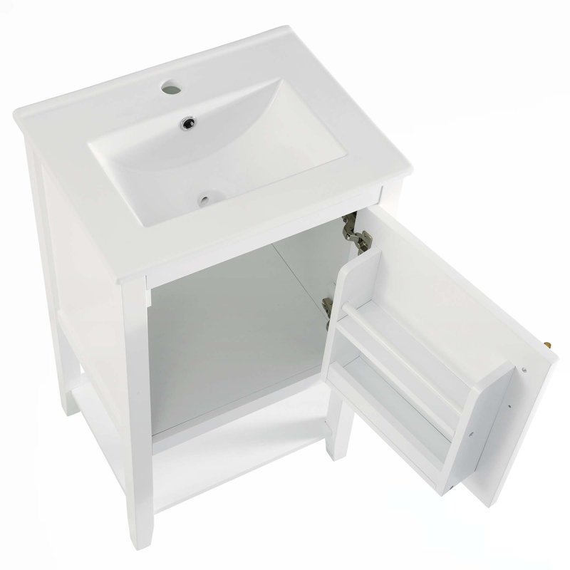 Meuble-lavabo de 20 po avec lavabo, Blanc