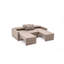 Élégant canapé-lit d'angle, brun, 90,6 po x 28,3 po x 43,3 po | Structure 100% bois de sapin, tissu 100% polyester de lin | Coussins amovibles, coffre de rangement, assemblage facile-247902360
