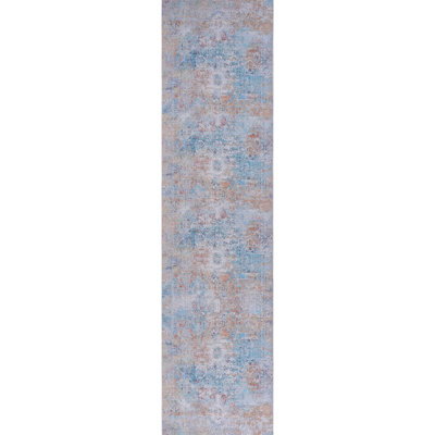 Tapis de couloir 2 pi 6 po x 10 pi, lavable, à poils courts, antidérapant pour couloir, chambre à coucher, cuisine - jaune / crème