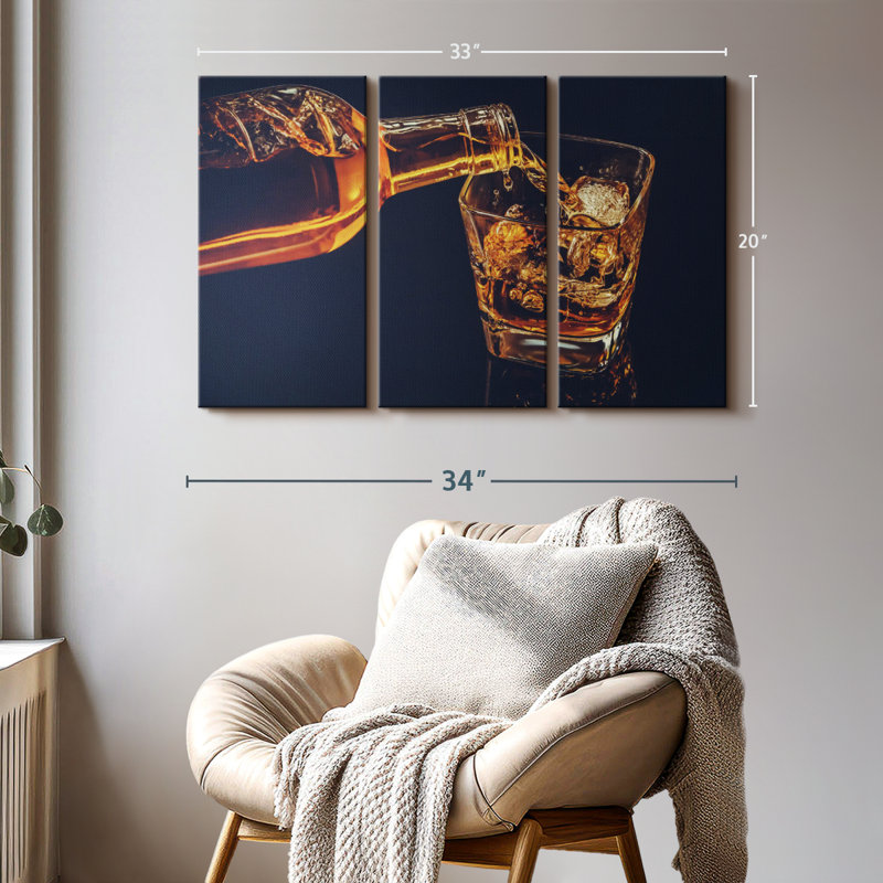 «Versing Whisky Glass» sur, H 20 po x l 33 po x P 1,25 po