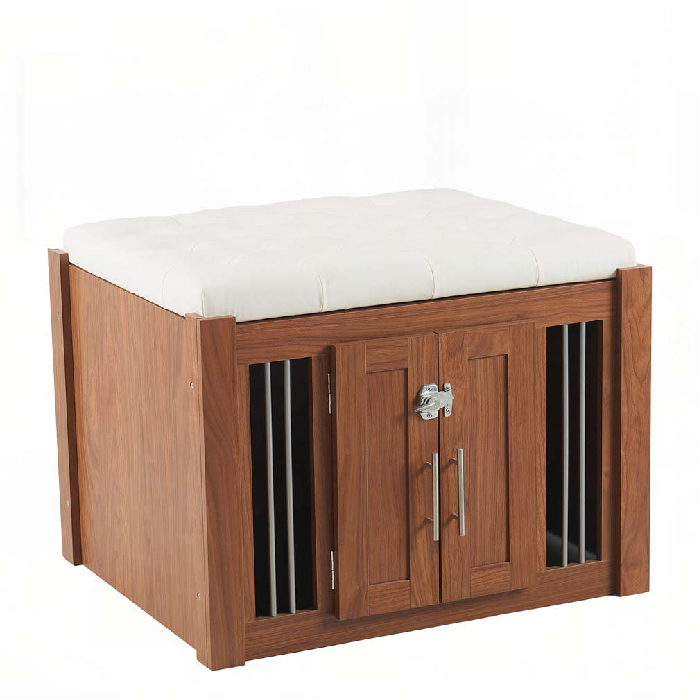 Picture of Tucker Murphy Pet™ Furniture Style Dog Crate with Padded Seat, Sliding Barn Door, Luxury Wooden ...