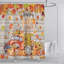 Ensemble de rideau de douche 4 pièces 4 pièces Gnome Pumpkin Autumn Maple Leaves